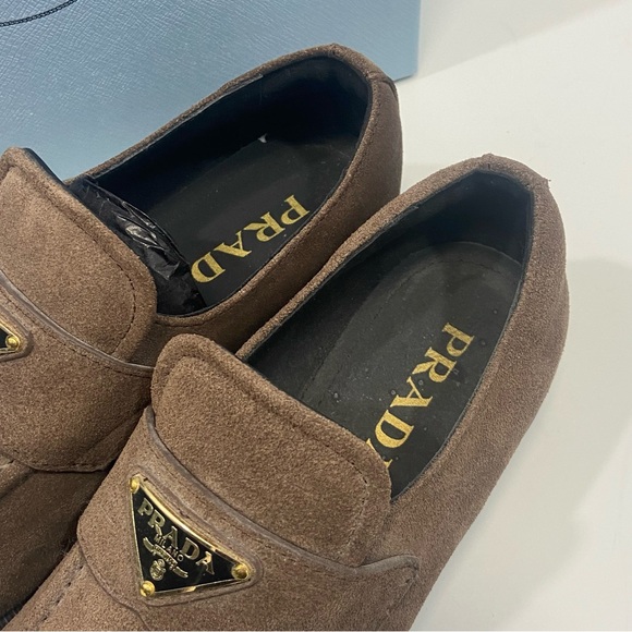 Prada Women’s Chocolate Suede Slip-Ons - Picture 4 of 7